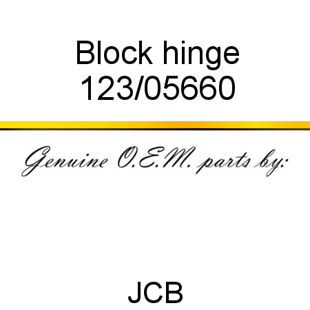 Block, hinge 123/05660