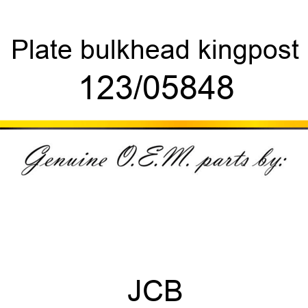 Plate, bulkhead, kingpost 123/05848
