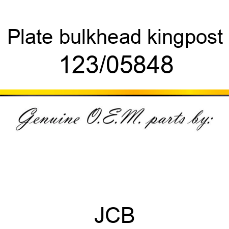 Plate, bulkhead, kingpost 123/05848