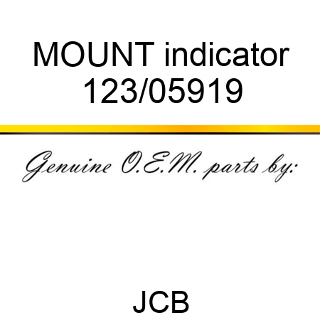 MOUNT indicator 123/05919