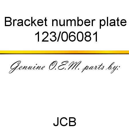 Bracket, number plate 123/06081