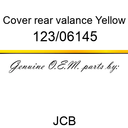 Cover, rear valance, Yellow 123/06145