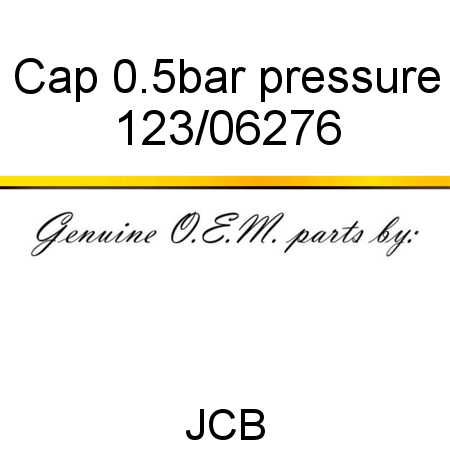 Cap, 0.5bar pressure 123/06276