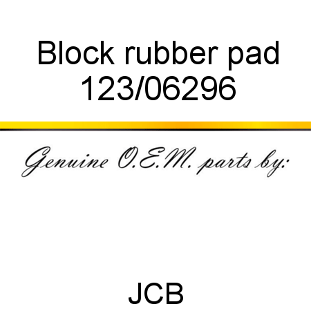Block, rubber pad 123/06296