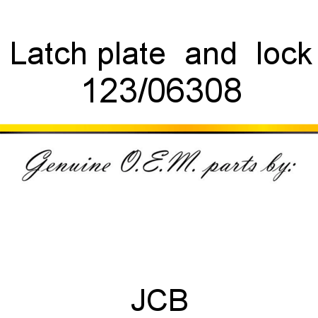 Latch, plate & lock 123/06308