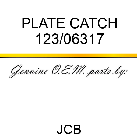 PLATE CATCH 123/06317