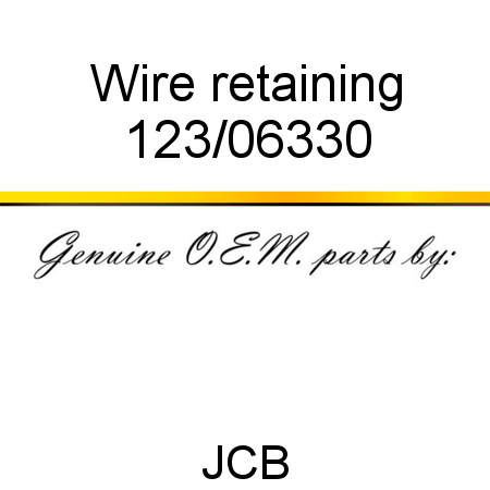 Wire, retaining 123/06330