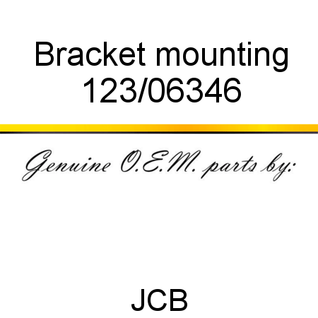 Bracket, mounting 123/06346