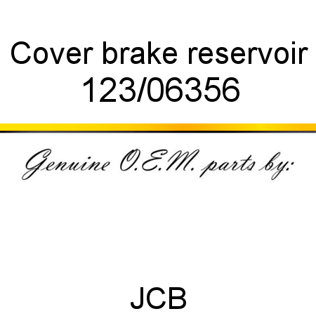 Cover, brake reservoir 123/06356