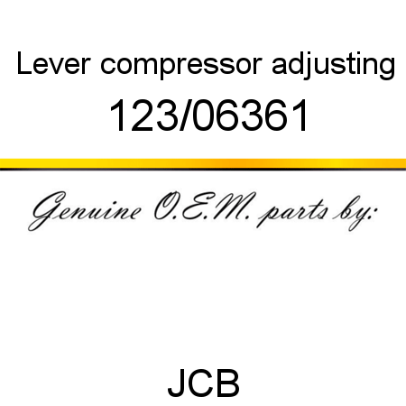 Lever, compressor adjusting 123/06361