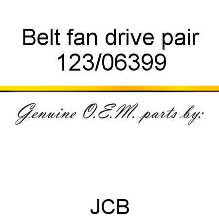 Belt, fan drive, pair 123/06399