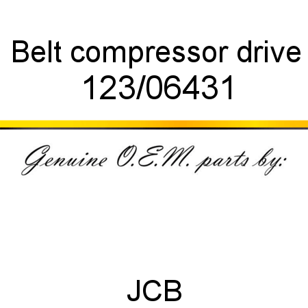 Belt, compressor drive 123/06431