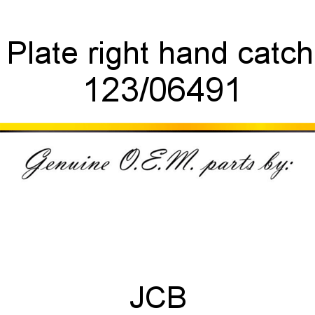 Plate, right hand catch 123/06491