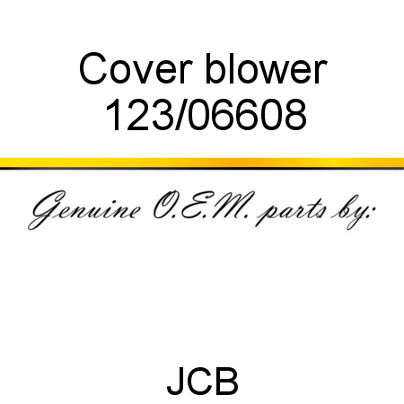 Cover, blower 123/06608