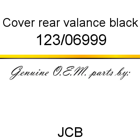 Cover, rear valance, black 123/06999