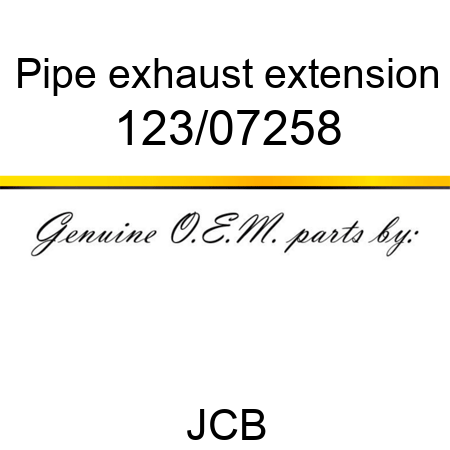 Pipe, exhaust extension 123/07258