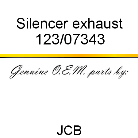 Silencer, exhaust 123/07343