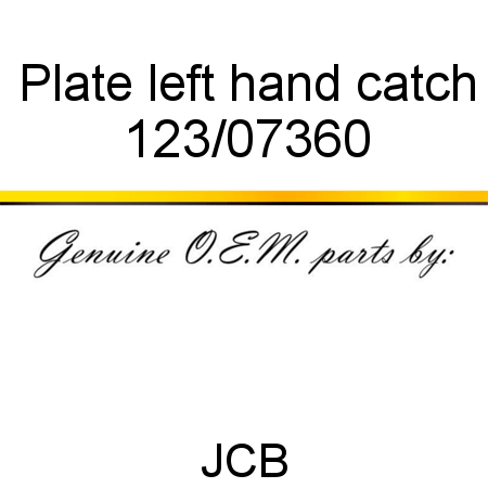 Plate, left hand catch 123/07360