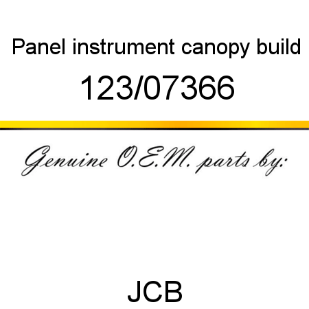 Panel, instrument, canopy build 123/07366