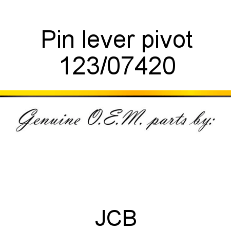 Pin, lever pivot 123/07420