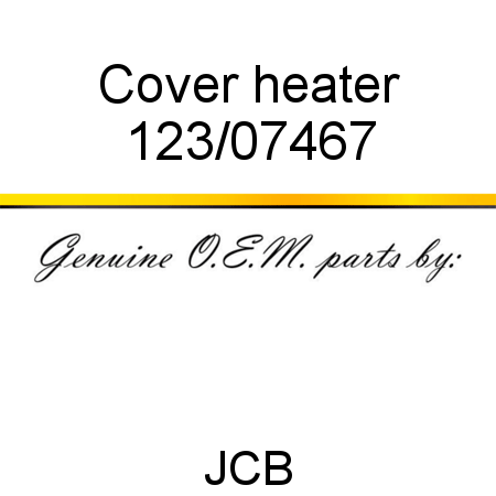 Cover, heater 123/07467