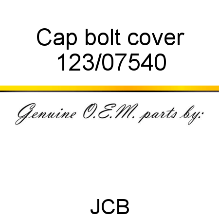 Cap, bolt cover 123/07540