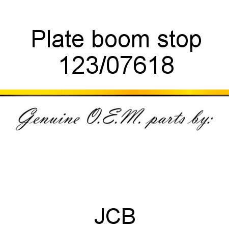 Plate, boom stop 123/07618