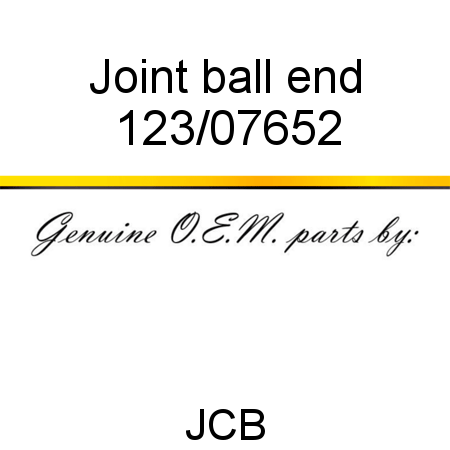 Joint, ball end 123/07652