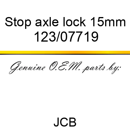 Stop, axle lock, 15mm 123/07719