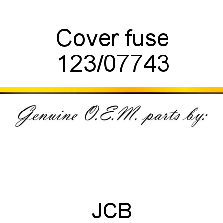Cover, fuse 123/07743
