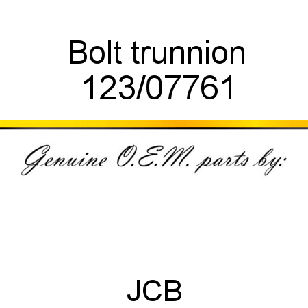 Bolt, trunnion 123/07761