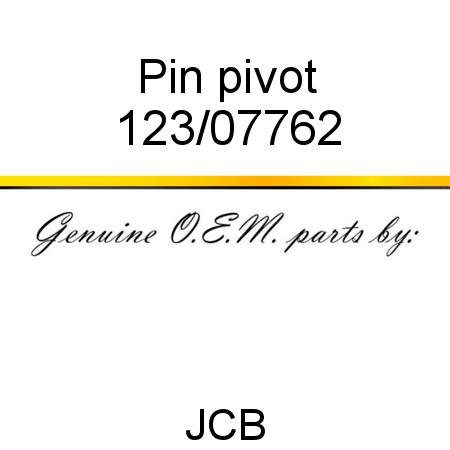 Pin, pivot 123/07762