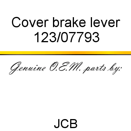 Cover, brake lever 123/07793