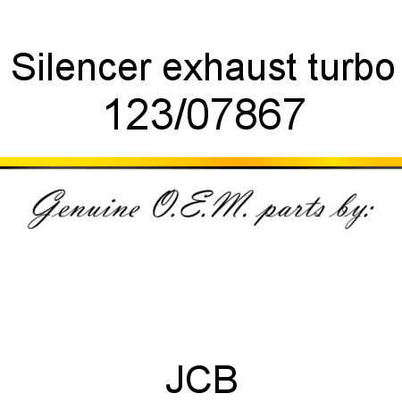 Silencer, exhaust, turbo 123/07867