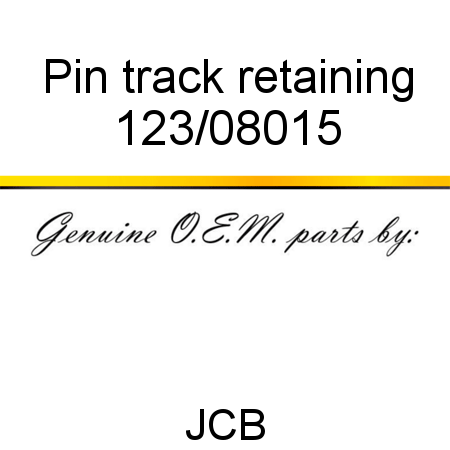 Pin, track retaining 123/08015