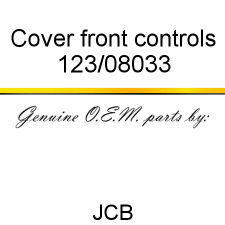 Cover, front controls 123/08033