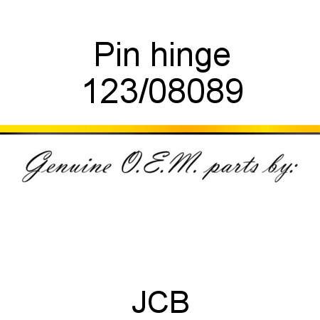 Pin, hinge 123/08089