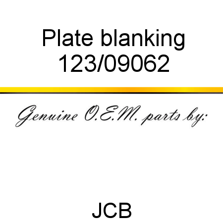 Plate, blanking 123/09062