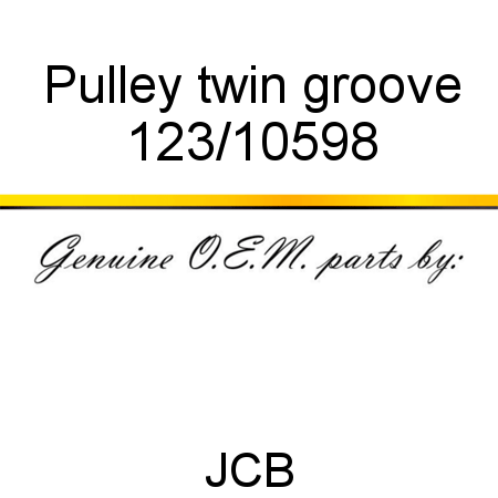 Pulley, twin groove 123/10598