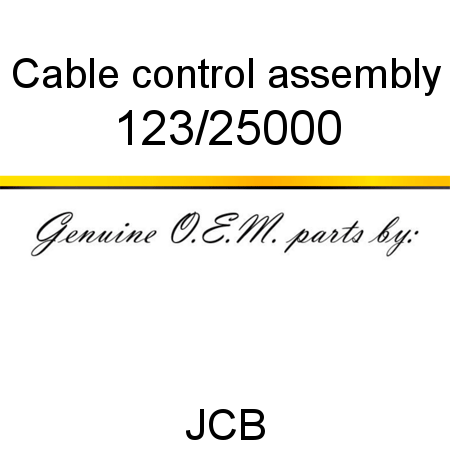 Cable, control, assembly 123/25000