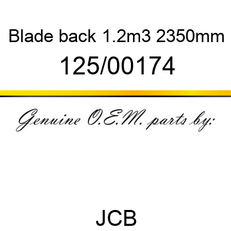 Blade, back 1.2m3 2350mm 125/00174