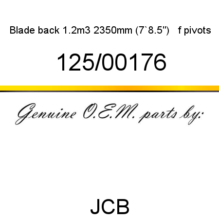 Blade, back 1.2m3 2350mm, (7`8.5