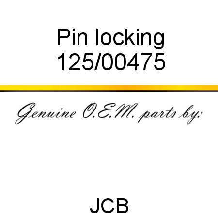 Pin, locking 125/00475