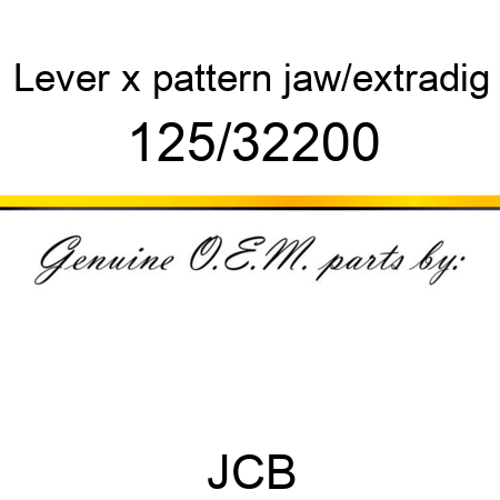 Lever, x pattern, jaw/extradig 125/32200