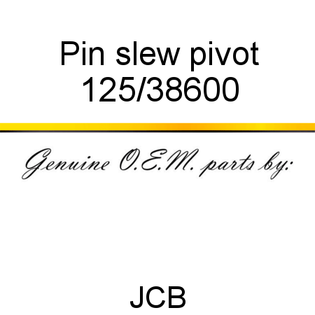 Pin, slew pivot 125/38600