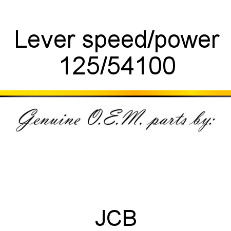 Lever, speed/power 125/54100