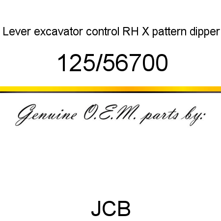 Lever, excavator control, RH X pattern, dipper 125/56700