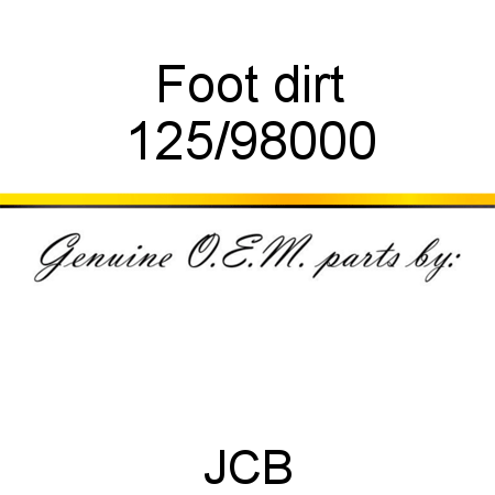 Foot, dirt 125/98000