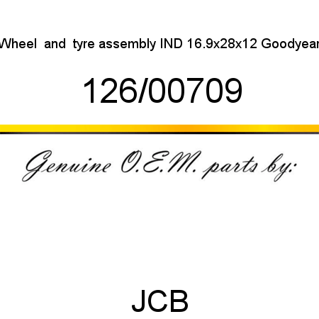 Wheel, & tyre assembly IND, 16.9x28x12 Goodyear 126/00709