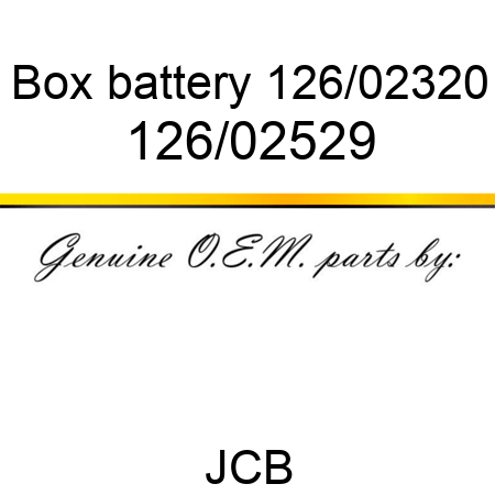 Box, battery 126/02320 126/02529